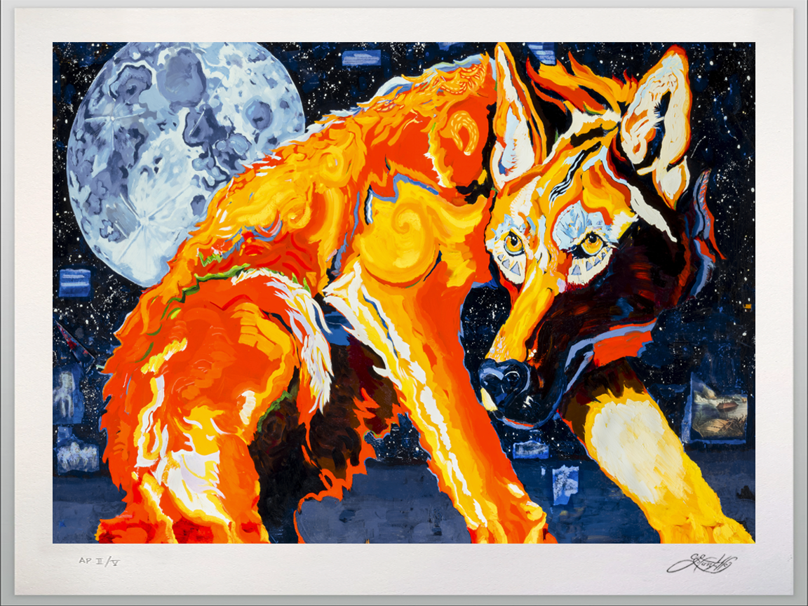 Red Wolf Moon Canvas