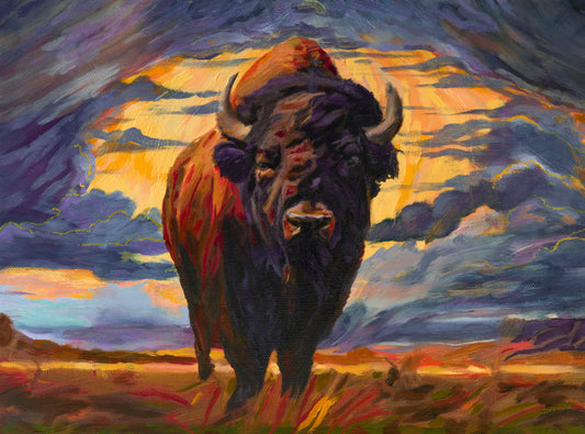 Blood Memory Original Oil Painting, Red-Oak Frame