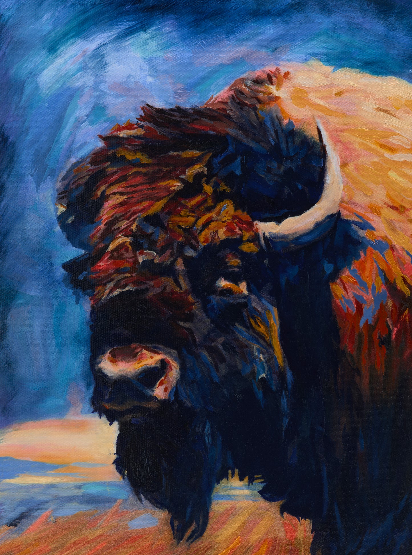 We Are Brothers Original Oil Painting, Red-Oak Frame