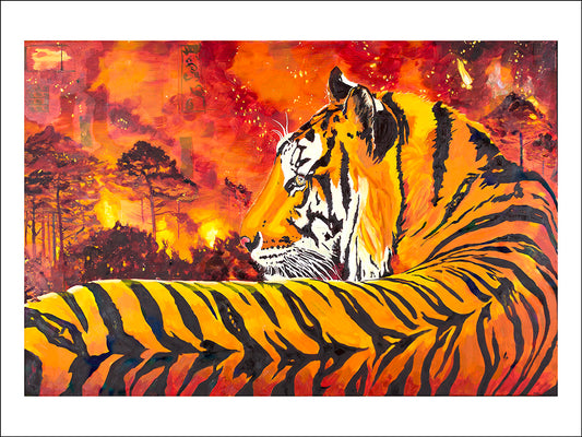 Burning Bright II Framed Canvas